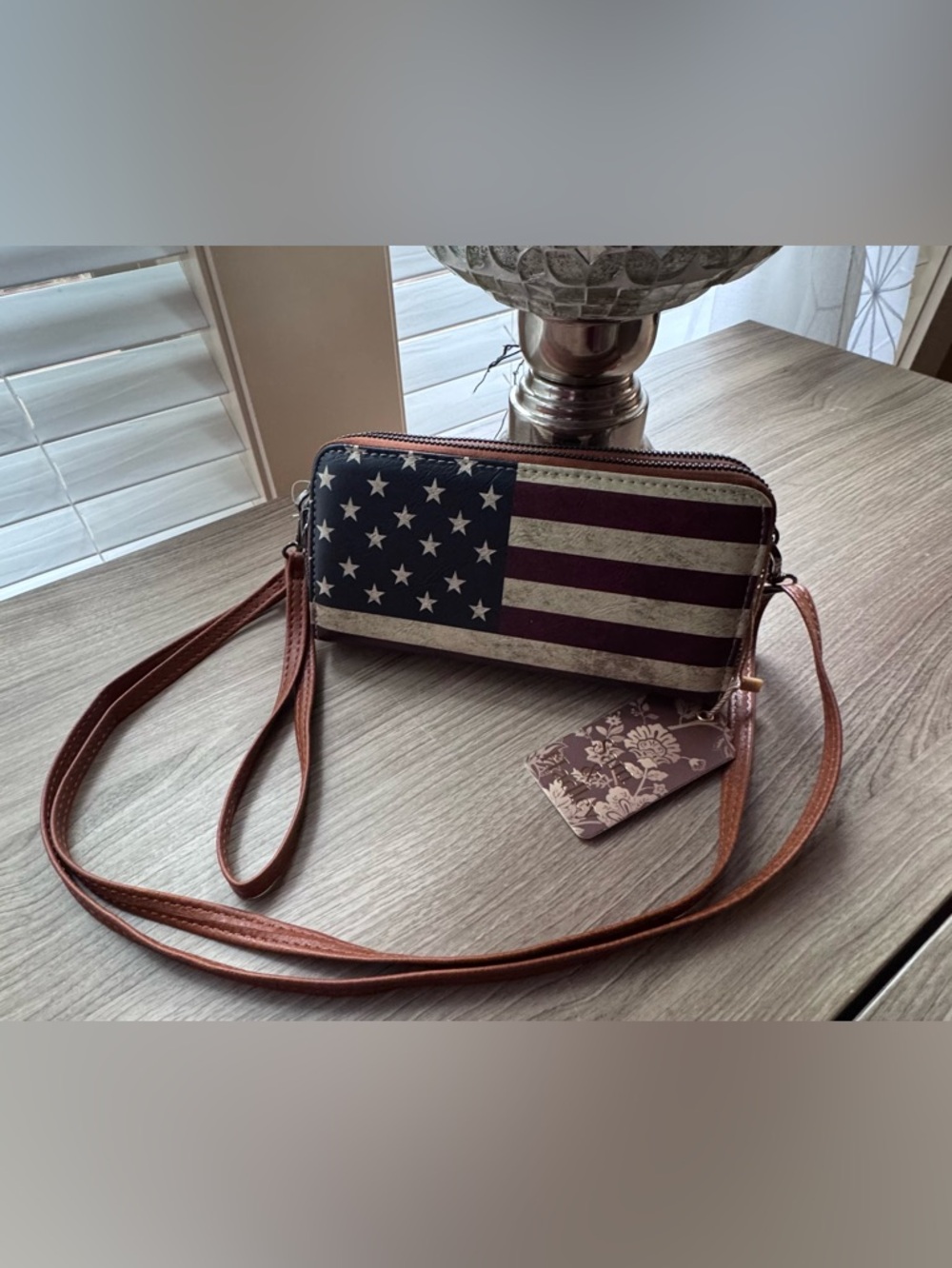Vintage American Flag Crossbody Wallet in Blue, Red & White Sam & Hadley